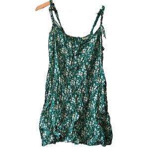 For Love and Lemons Draped Minidress Floral Dress Mini Felicia Kelly Green